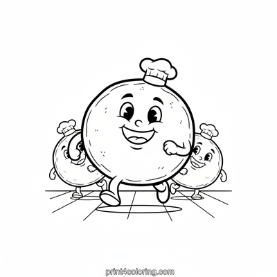 Pancake Dash: The Great Kitchen Race! - free printable coloring page
