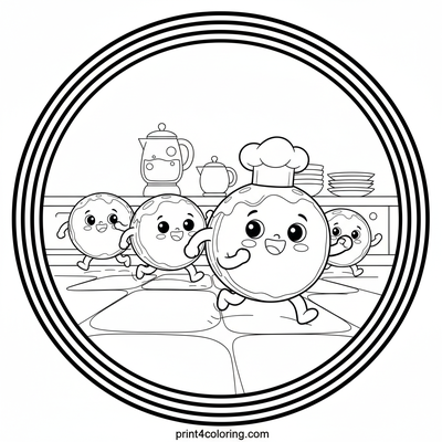 The Great Pancake Race: A Delicious Dash! - free printable coloring page