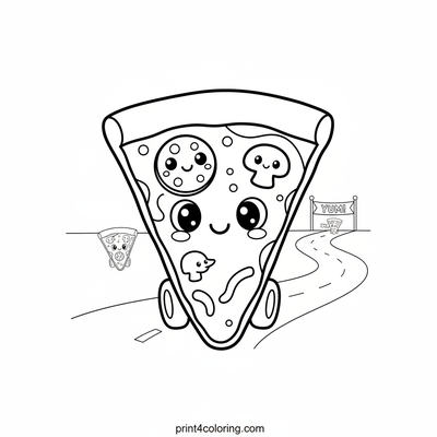The Great Pizza Race: A Slice of Fun! - free printable coloring page