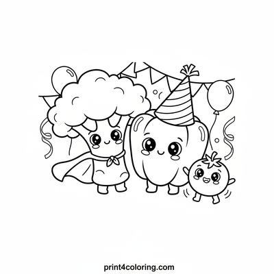 The Great Veggie Costume Party! - free printable coloring page