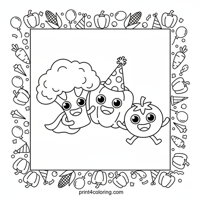 The Veggie Costume Party Parade! - free printable coloring page