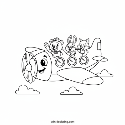Animal Air Adventure - free printable coloring page