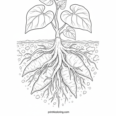 The Hidden World of the Yam Plant - free printable coloring page