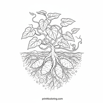 The Underground World of the Yam - free printable coloring page