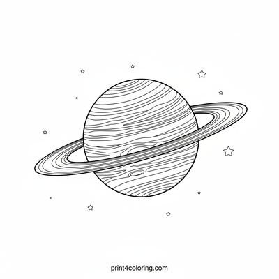 Uranus: The Icy Blue Giant and Its Whispering Rings - free printable coloring page