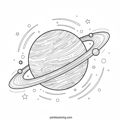 Uranus: The Icy Blue Giant with Shimmering Rings - free printable coloring page