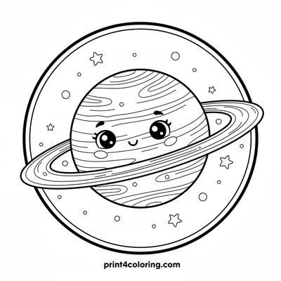 Uranus's Icy Embrace: A Cosmic Cozy Journey - free printable coloring page