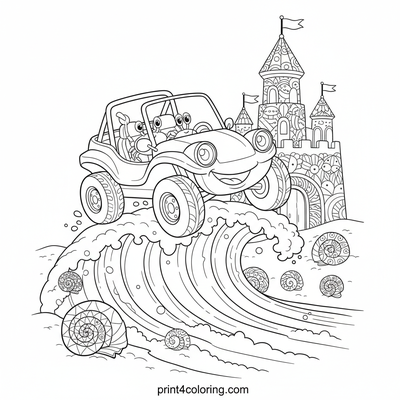 Little Buggy's Grand Beach Adventure - free printable coloring page