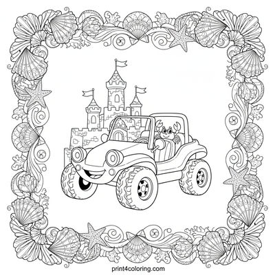 Little Buggy's Patterned Beach Day - free printable coloring page