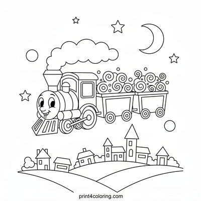 The Starlight Dream Express - free printable coloring page