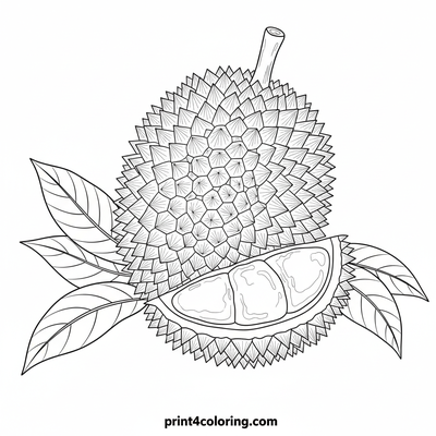 The Spiky King of Fruits: Durian Delight - free printable coloring page
