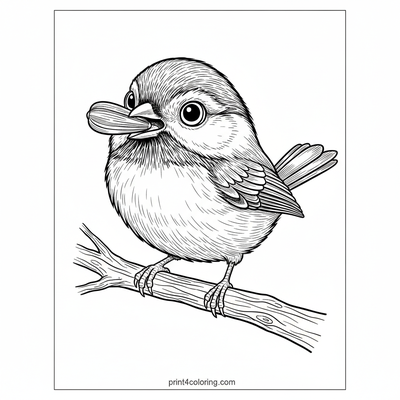 The Mighty Seed Carrier: Chickadee's Grand Haul - free printable coloring page