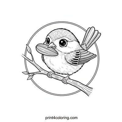 The Mighty Chickadee's Big Seed Adventure - free printable coloring page