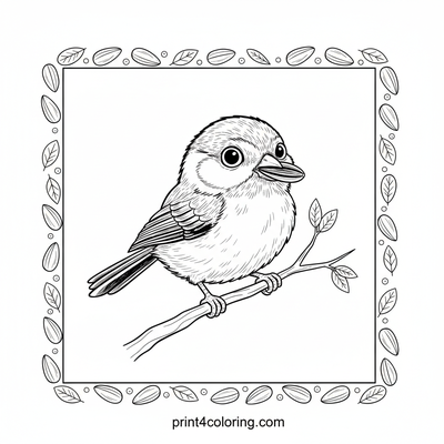 Mighty Seed Carrier: A Chickadee's Great Feat - free printable coloring page