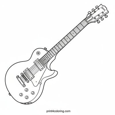The Electric Guitar's Grandeur - free printable coloring page