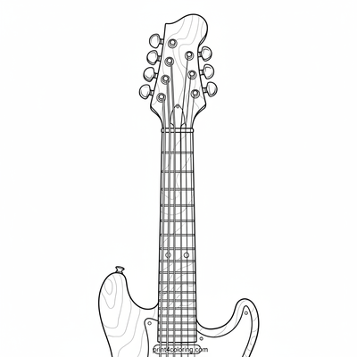 The Musician's Masterpiece: Electric Guitar - free printable coloring page