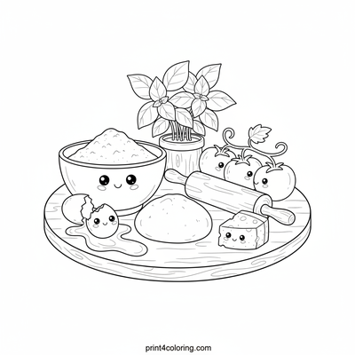 Homemade Pasta Delights - free printable coloring page