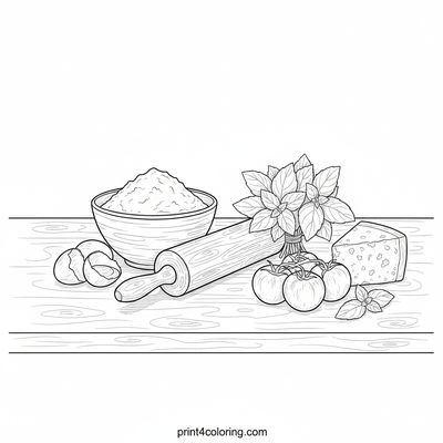 Homemade Pasta Masterpiece - free printable coloring page