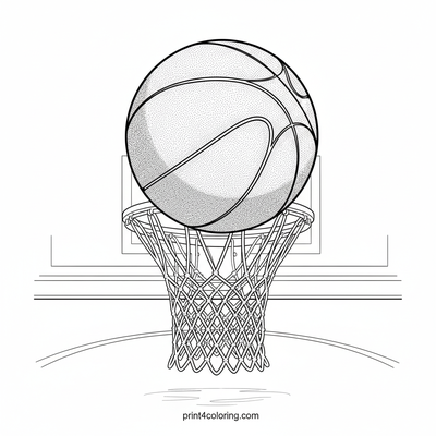 The Perfect Swish: Basketball Arching Shot - free printable coloring page