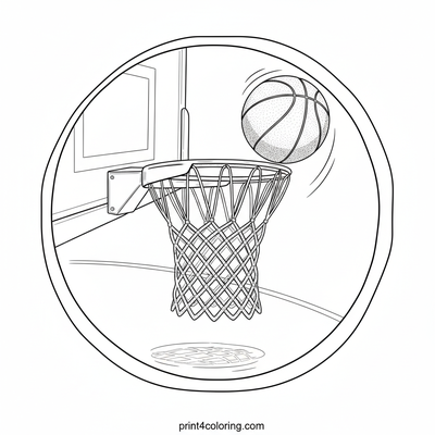 Arching Glory: The Perfect Basketball Shot - free printable coloring page