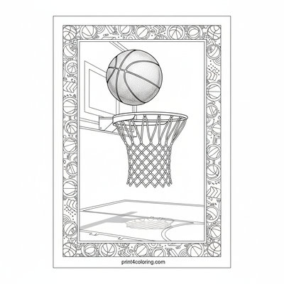 The Perfect Swish: Basketball Arc - free printable coloring page