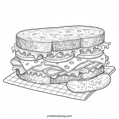 The Ultimate Picnic Sandwich - free printable coloring page