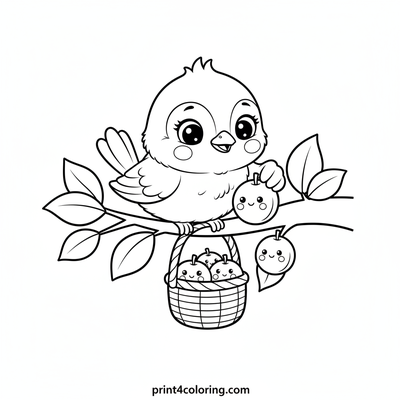 The Little Plum Picker - free printable coloring page