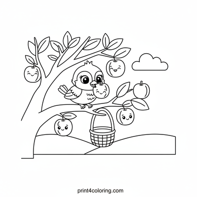 The Happy Plum Helper - free printable coloring page