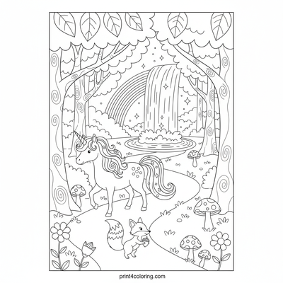 Unicorn's Rainbow Waterfall Adventure