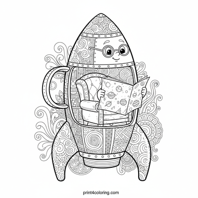 The Reading Rocket's Alien Adventure - free printable coloring page