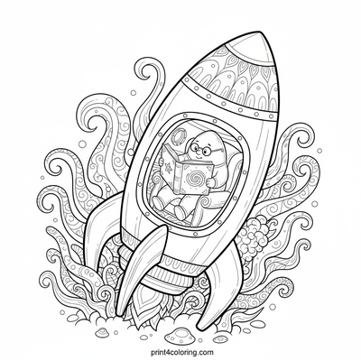 The Reading Rocket's Alien Adventure - free printable coloring page