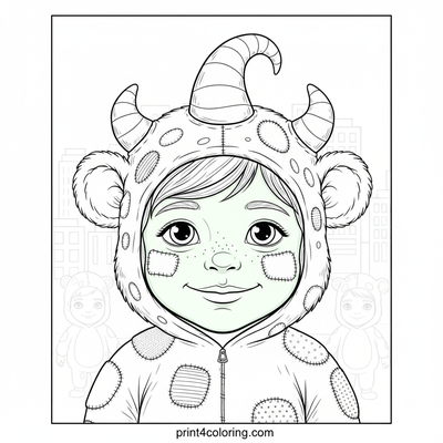 The Whimsical City Monster Parade - free printable coloring page