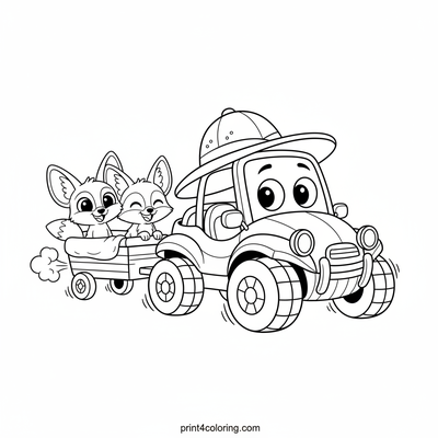 The Goofy Safari Buggy's Desert Delight - free printable coloring page