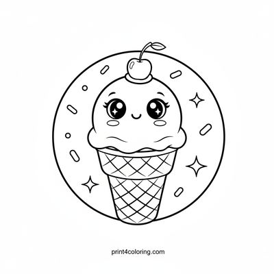 Sweet Smile Ice Cream Dream - free printable coloring page