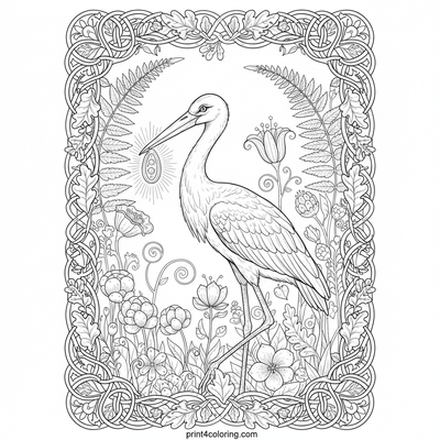 Stork coloring pages preview