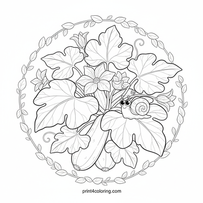 Bountiful Zucchini Garden Bliss - free printable coloring page