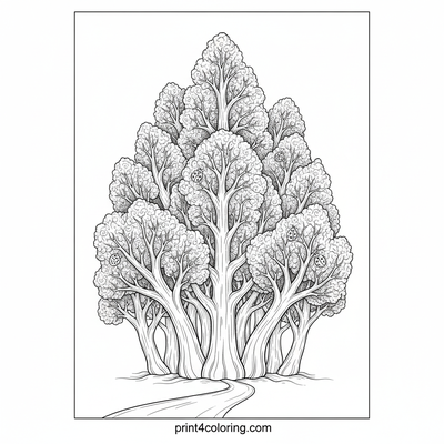 The Whimsical Cauliflower Forest: A Bug's-Eye View - free printable coloring page
