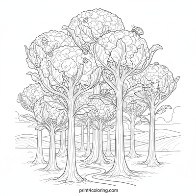 Whimsical Cauliflower Forest Adventure