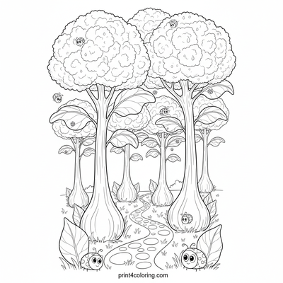 Cauliflower coloring pages preview