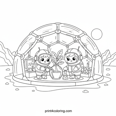 Cozy Venus Research Dome - free printable coloring page