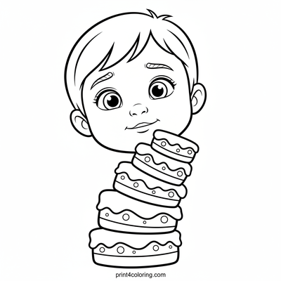 The Great Cake Balance Challenge - free printable coloring page