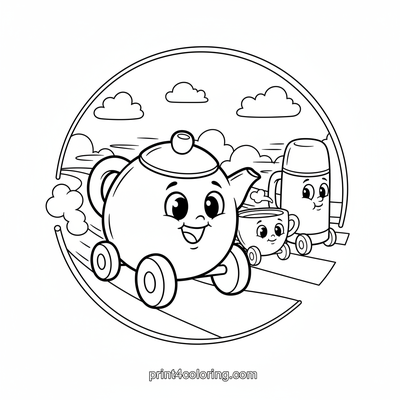 The Wobbly Wonders Kitchen Race! - free printable coloring page