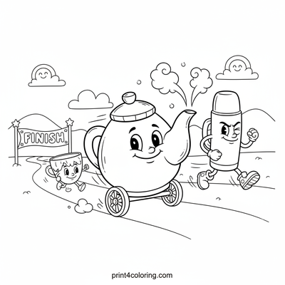 The Zany Kitchen Race! - free printable coloring page