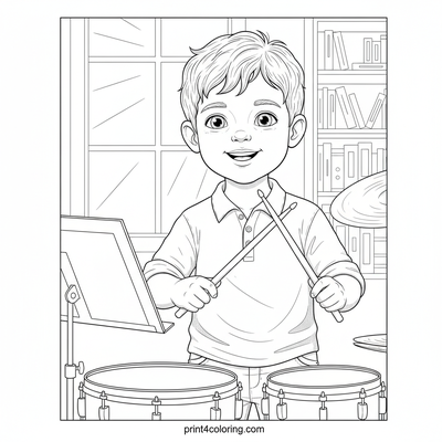 Future Beatmaker's Practice Session - free printable coloring page