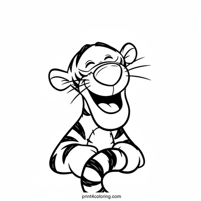 Tigger's Unstoppable Giggles! - free printable coloring page