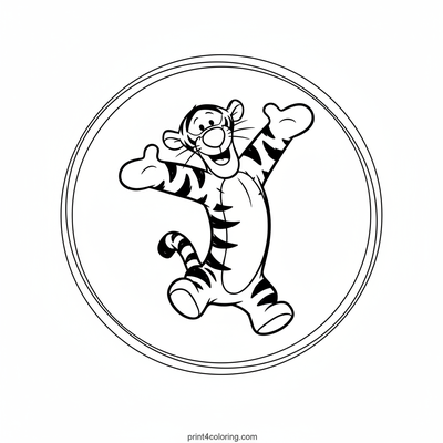 Tigger's Happy Hooray! - free printable coloring page