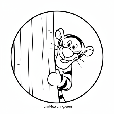 Tigger's Playful Peek-a-Boo Hide-and-Seek - free printable coloring page