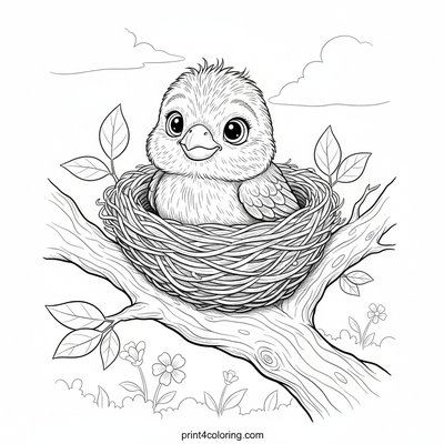 Baby Canary's First Glimpse - free printable coloring page