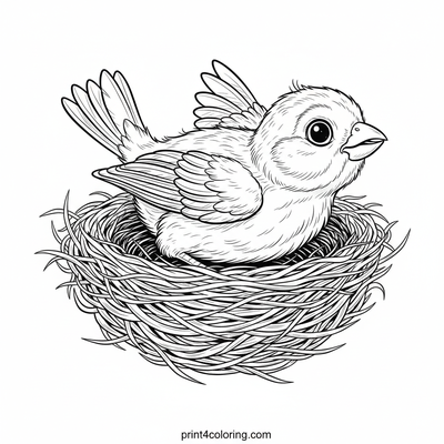 Curious Canary Hatchling's Grand Reveal - free printable coloring page