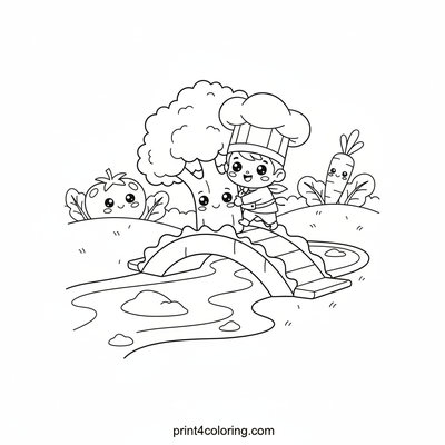 The Little Chef's Grand Salad Adventure - free printable coloring page
